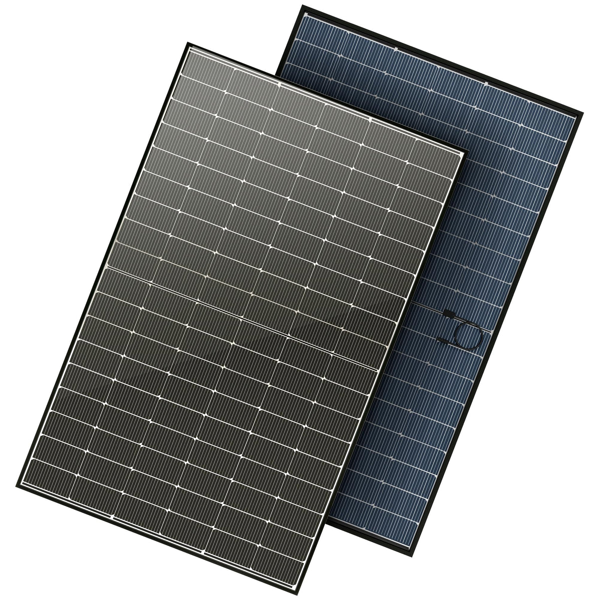 JJN bifacial 400W panel front view for rooftop installation and high efficiency