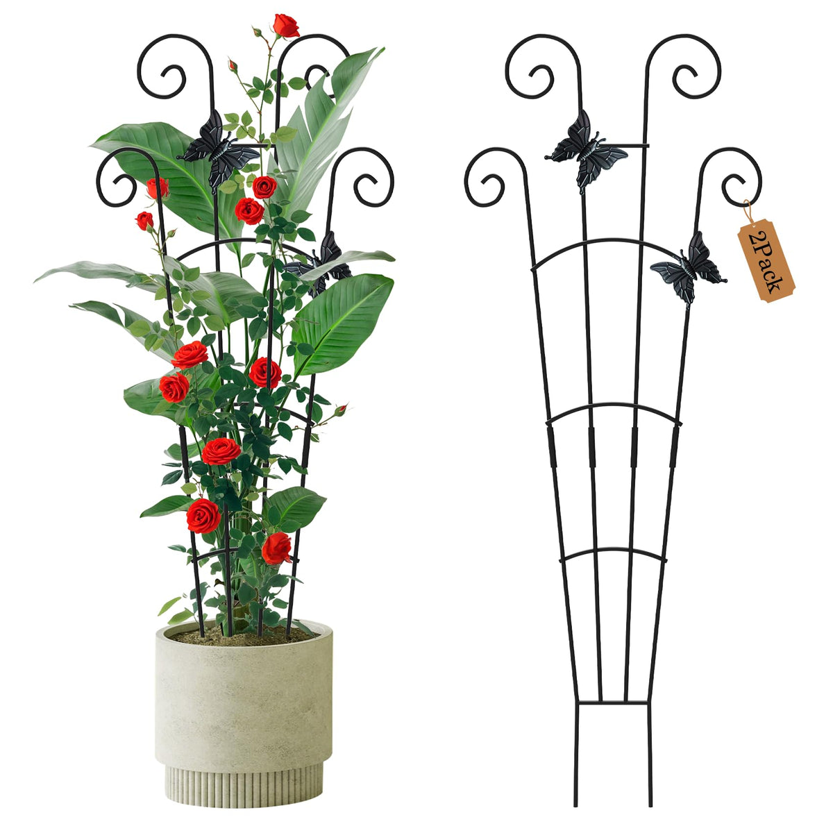 JJSHUANL plant trellis 30-inch two-pack supports climbing vines indoors and outdoors