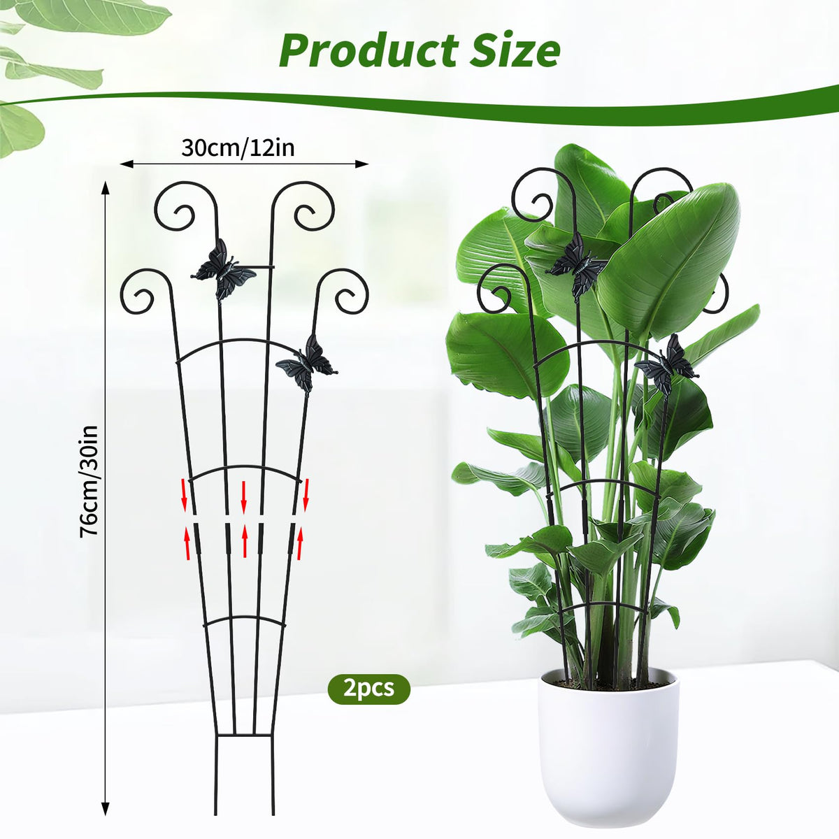 JJSHUANL rust-proof coated metal trellis ensures long lasting use