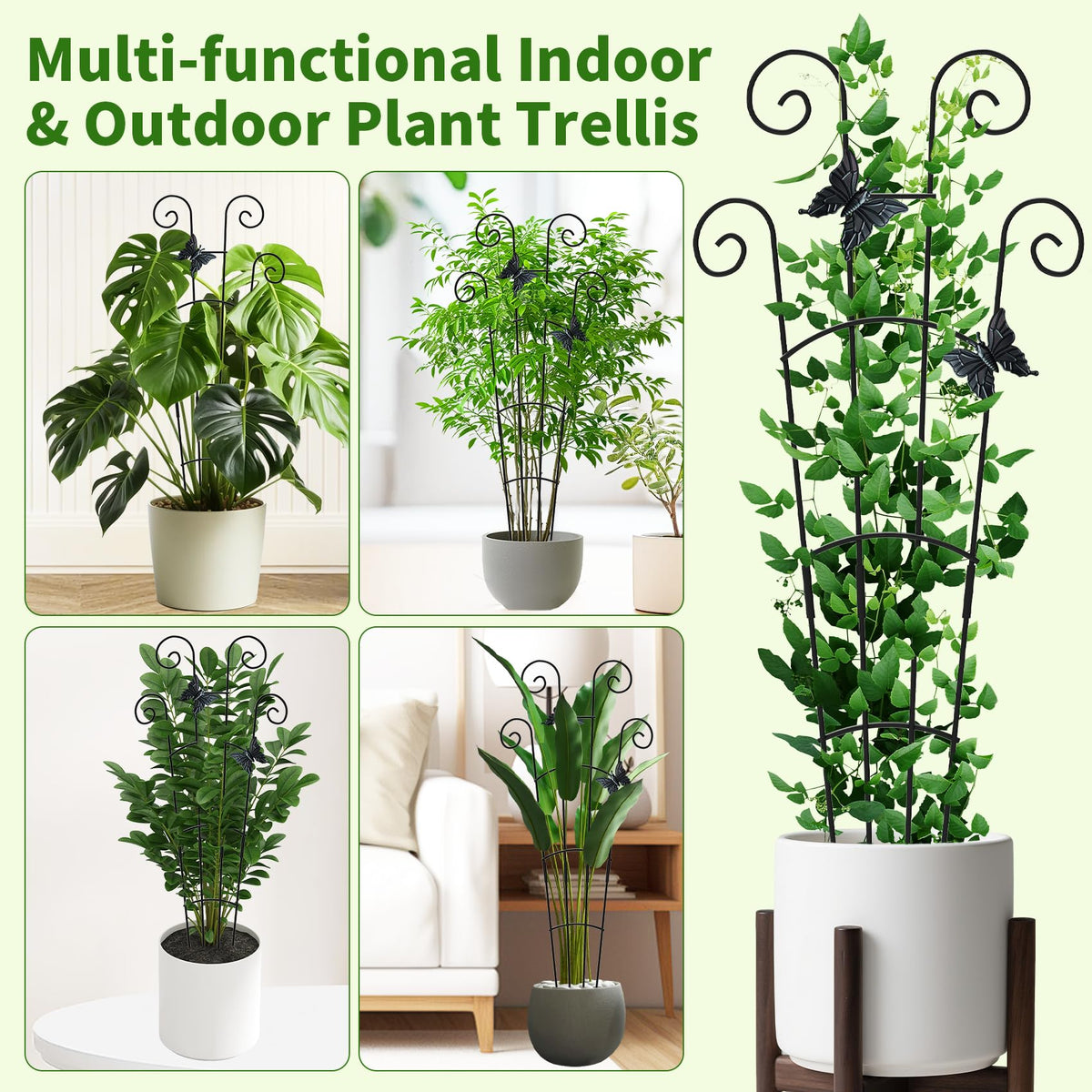 JJSHUANL sturdy iron trellis with decorative pattern