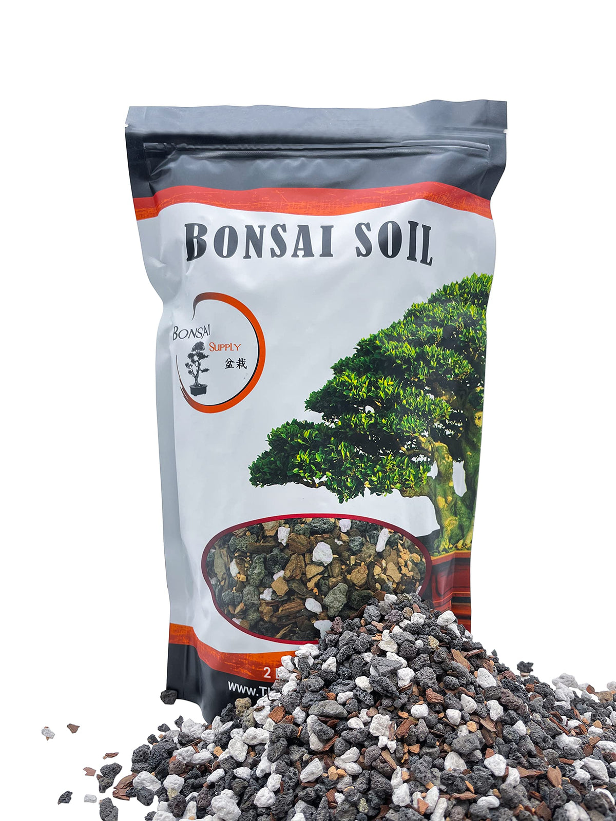 The Bonsai Supply Bonsai Soil All Purpose Mix packaging front view with eco-friendly pouch.