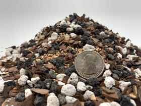 Bonsai Soil All Purpose Mix pumice and lava grains promote drainage and aeration.