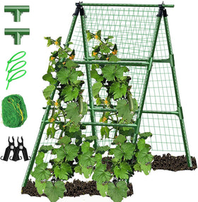JK-GMTE A-Frame trellis packaging shows ready-to-use garden support for climbing plants.