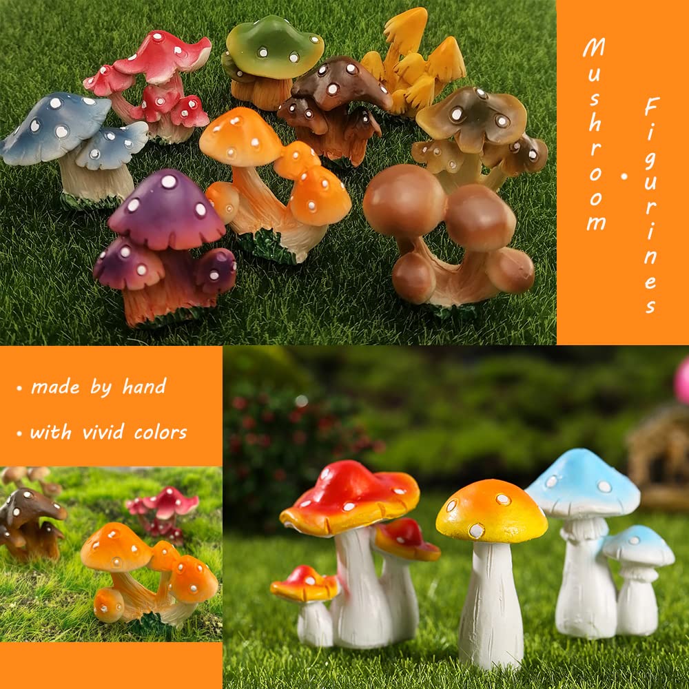 JKanruh resin mushroom miniature, 1.5–1.8 inch, ideal for moss landscapes and bonsai.