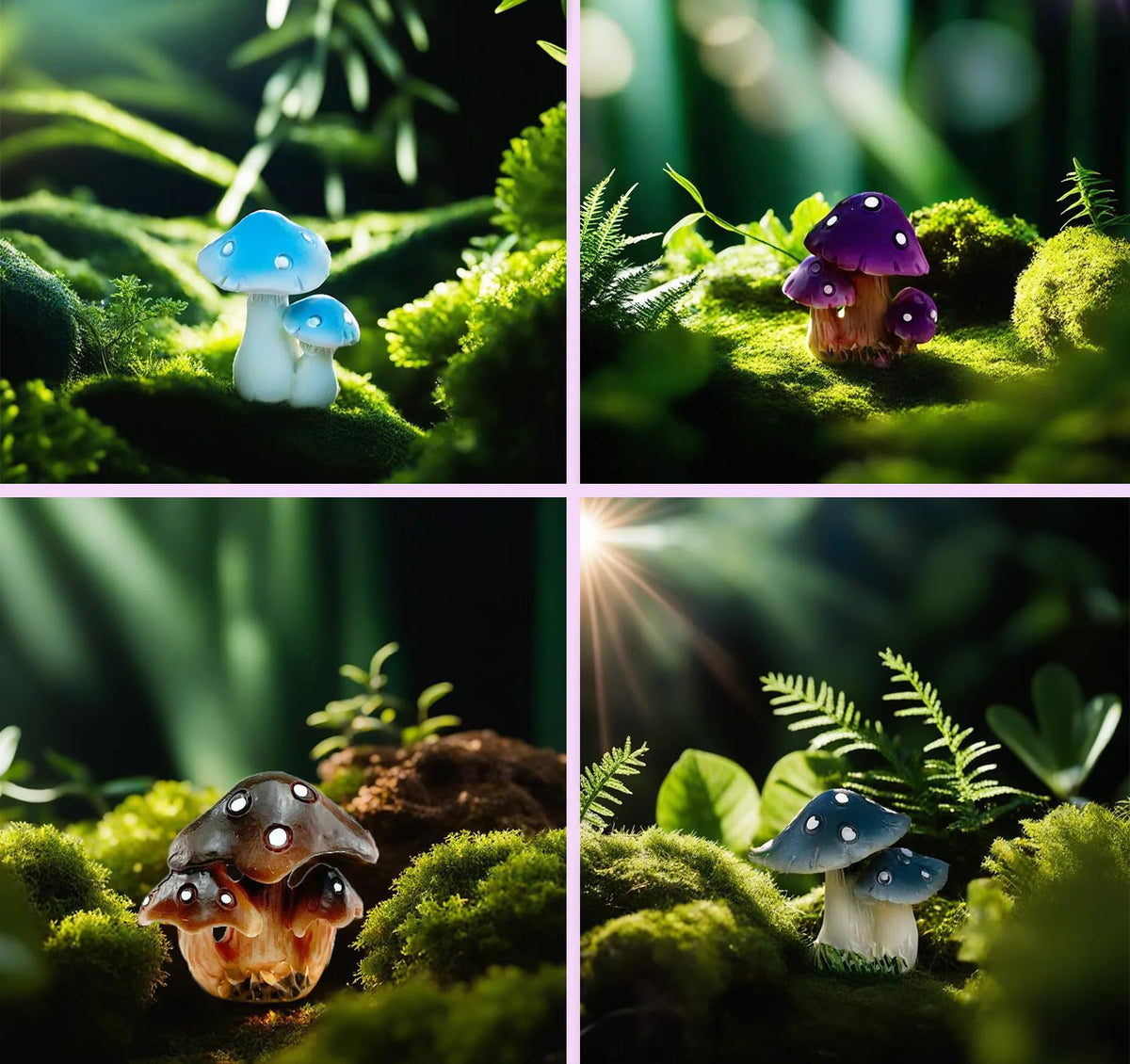 JKanruh resin mushroom miniature, 1.5–1.8 inch, perfect as cake toppers.
