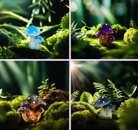 JKanruh resin mushroom miniature, 1.5–1.8 inch, perfect as cake toppers.