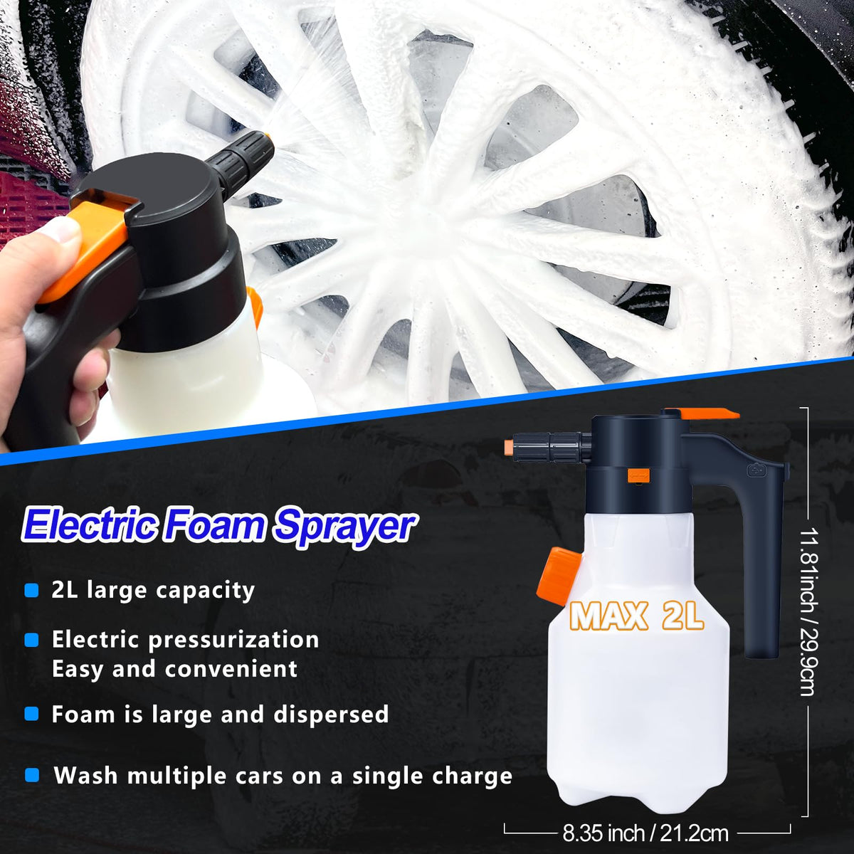 JKFIPKHI battery-powered foam sprayer for continuous spray