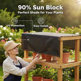 JKNVDVLC shade cloth with double grommets for secure mounting.