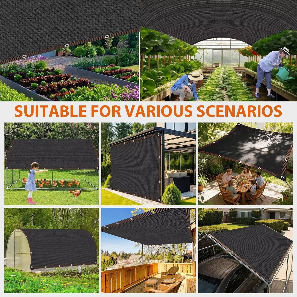 JKNVDVLC easy-install shade cloth simplifies outdoor setup.