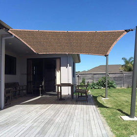 JKNVDVLC outdoor shade netting enables easy setup with reinforced edges.
