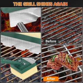 Jkoeier compatible with cast iron and stainless-steel grills for versatile cleaning.