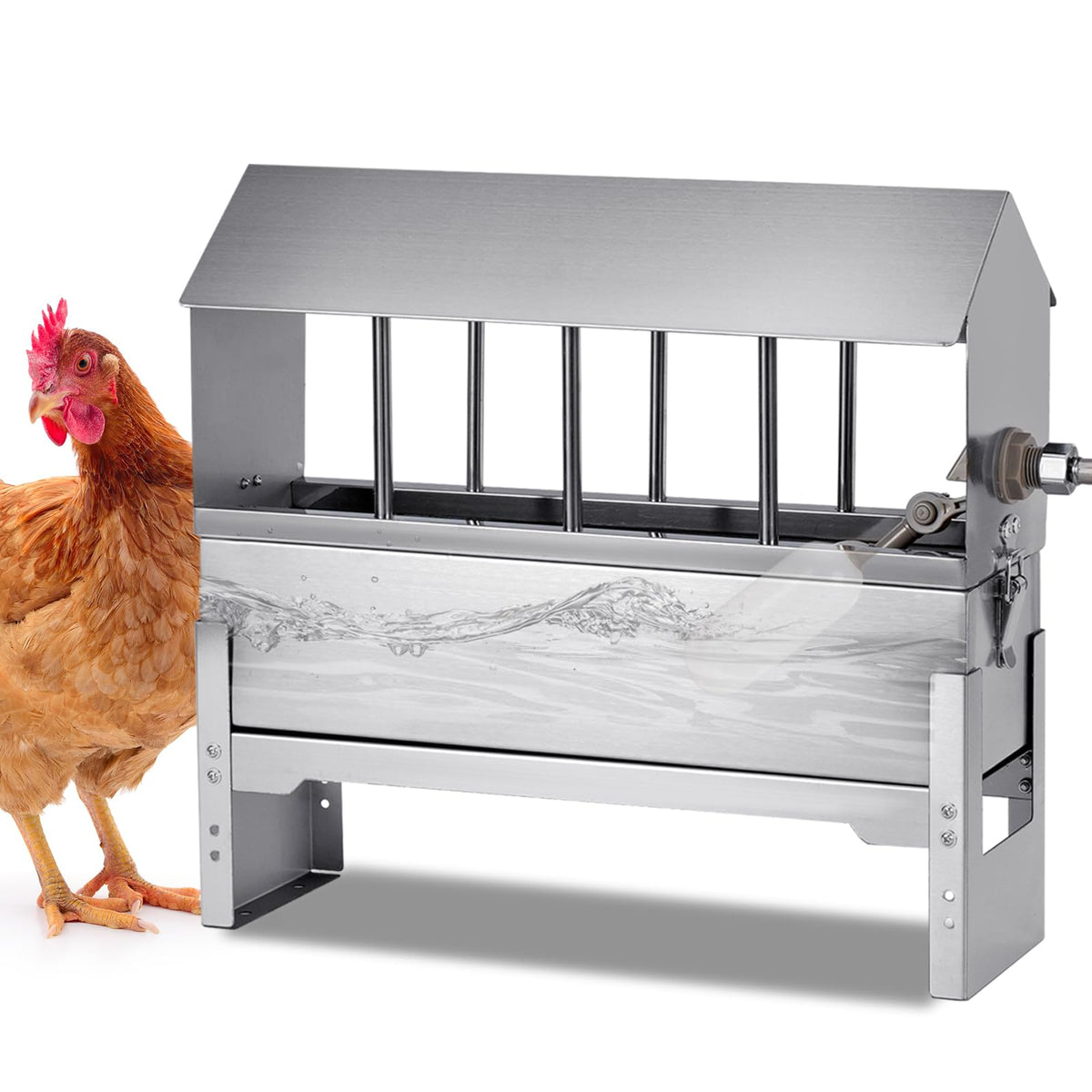 JLUHYANN automatic chicken waterer with bracket assembly for easy setup and secure mounting.