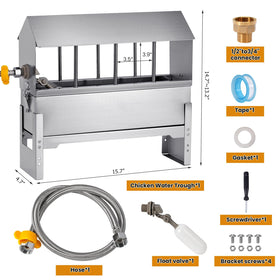 JLUHYANN float valve water system maintains steady refills for reliable poultry hydration.