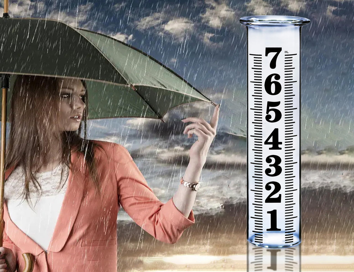 JMBay outdoor rain gauge setup ready for garden or yard measurement