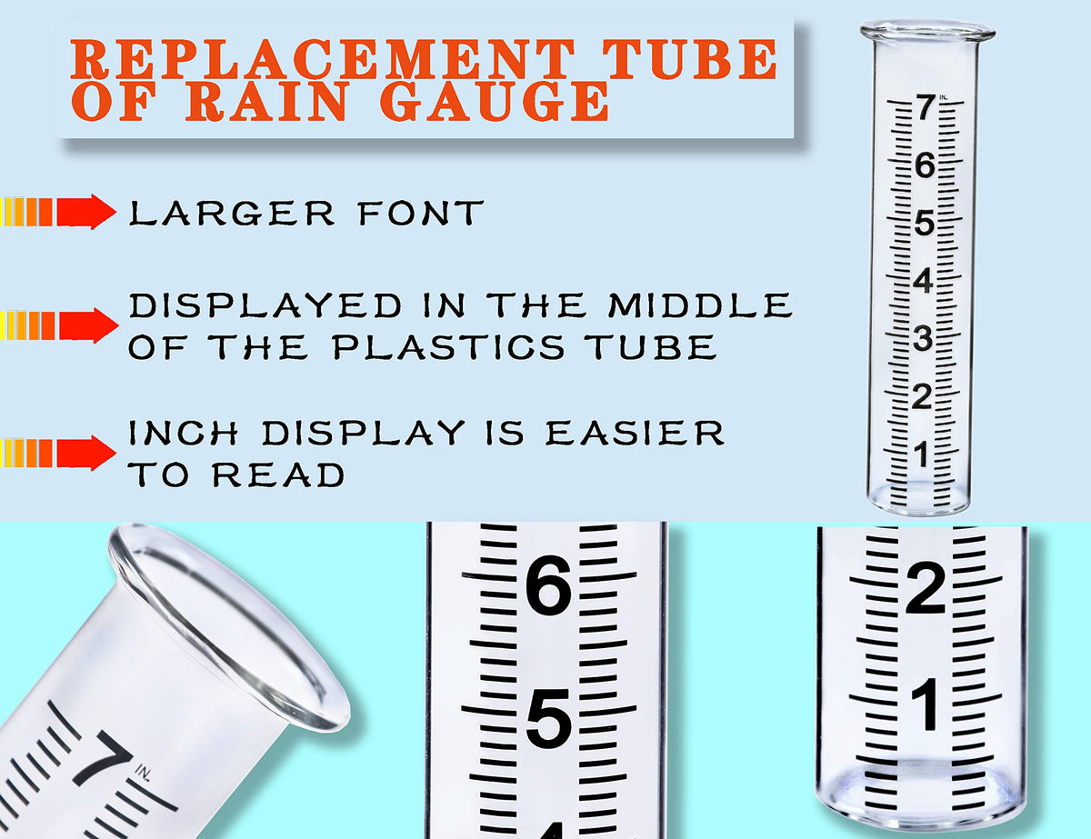 JMBay plastic rain gauge tube with large font for easy reading.