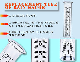 JMBay plastic rain gauge tube with large font for easy reading.
