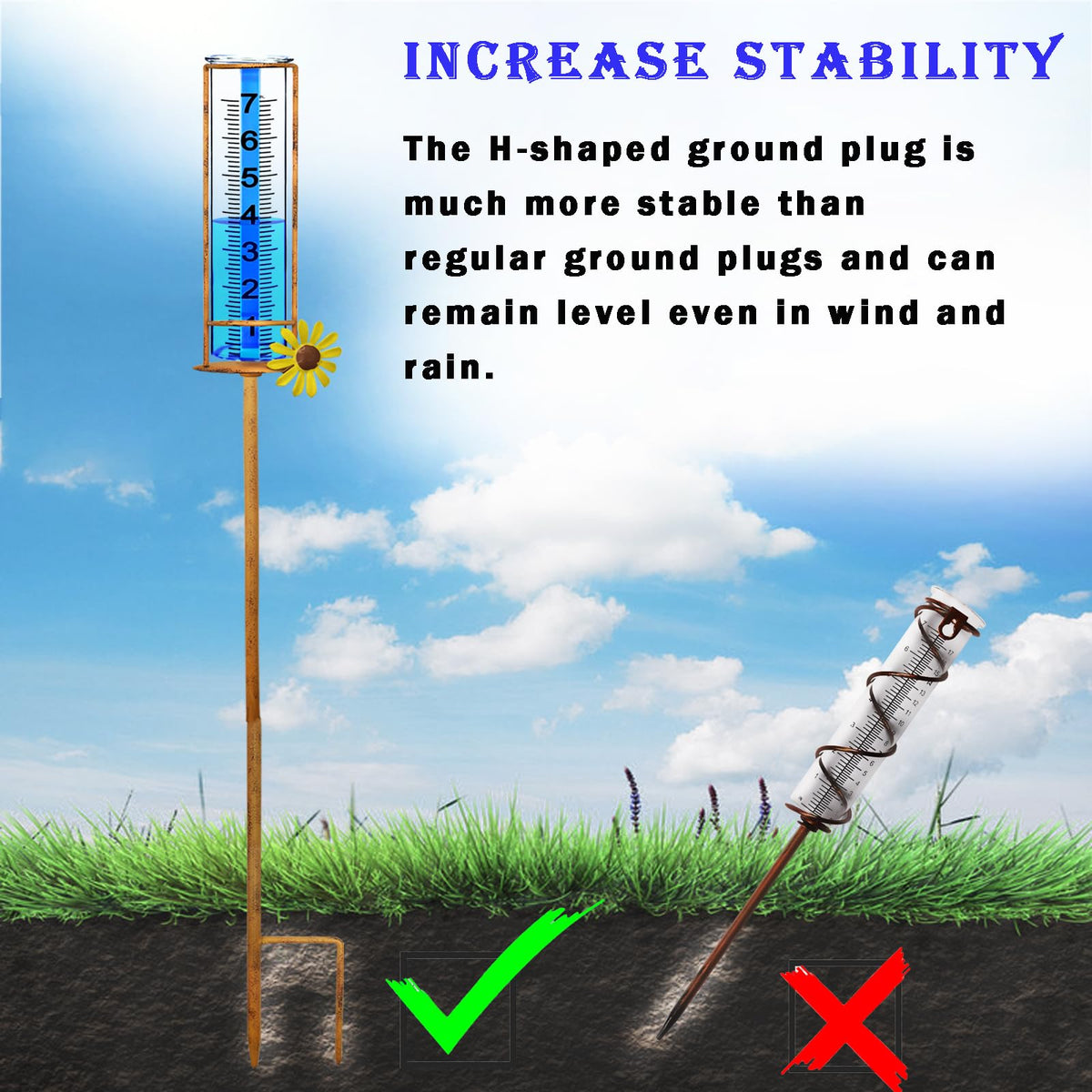 JMBay detachable tube for quick emptying and cleaning after rainfall.