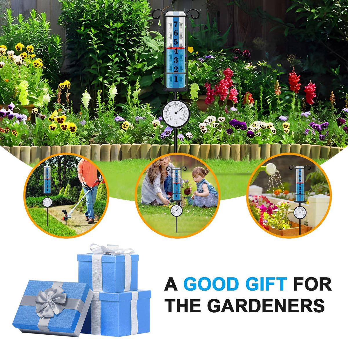 JMBay rain gauge garden decor gift for gardeners