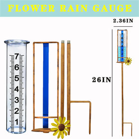 JMBay rain gauge with large clear scale for easy rain tracking.