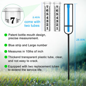 JMBay rain gauge with large font scale for quick reading from distance.