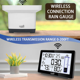 JMBay self-emptying rain gauge mechanism reduces maintenance while tracking rainfall.