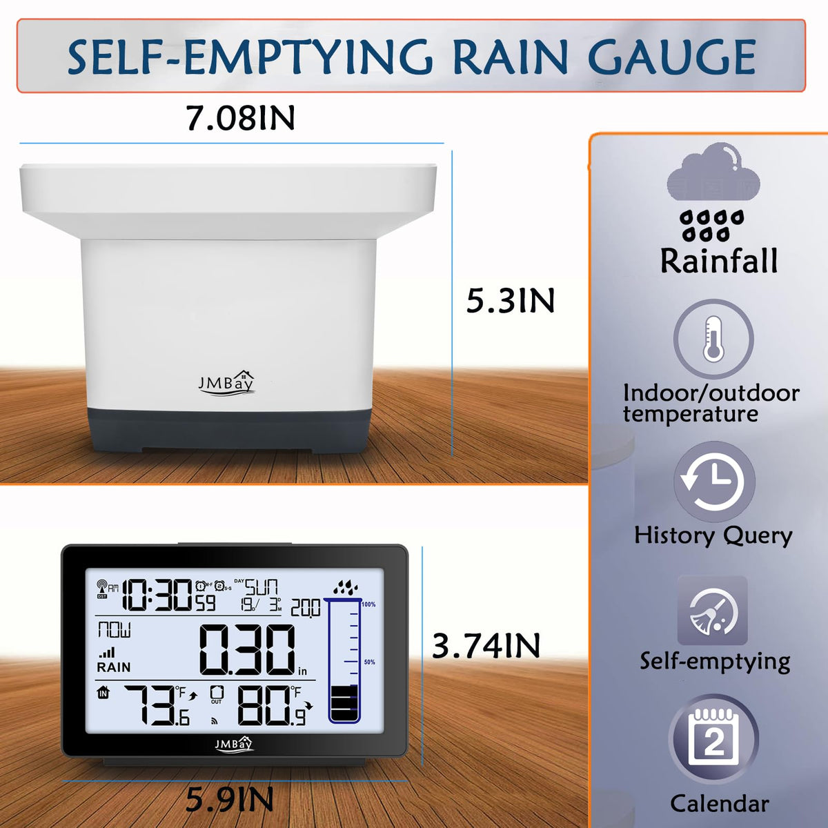 JMBay rain gauge decorates a living room, office, or greenhouse while measuring weather.