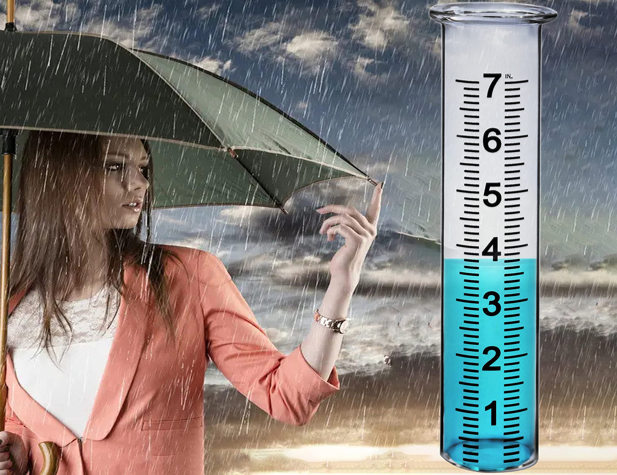 JMBay 7-inch tube ideal for yard rainfall tracking.