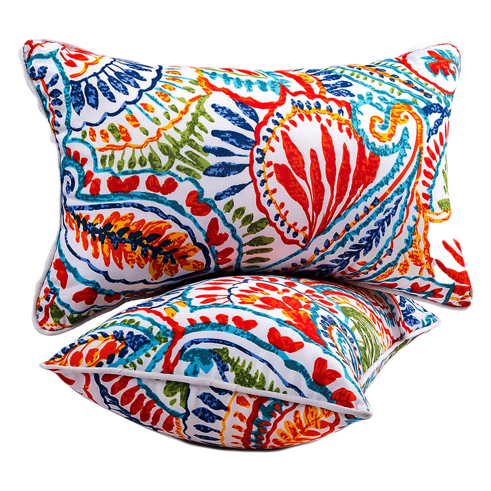 JMGBird outdoor pillow with paisley pattern 12x20 adds elegant color to your patio