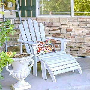 JMGBird patio decor setup featuring the two paisley pillows