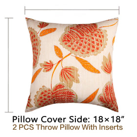 JMGBird beige pillow enhances patios with orange leaf design for cozy autumn style.