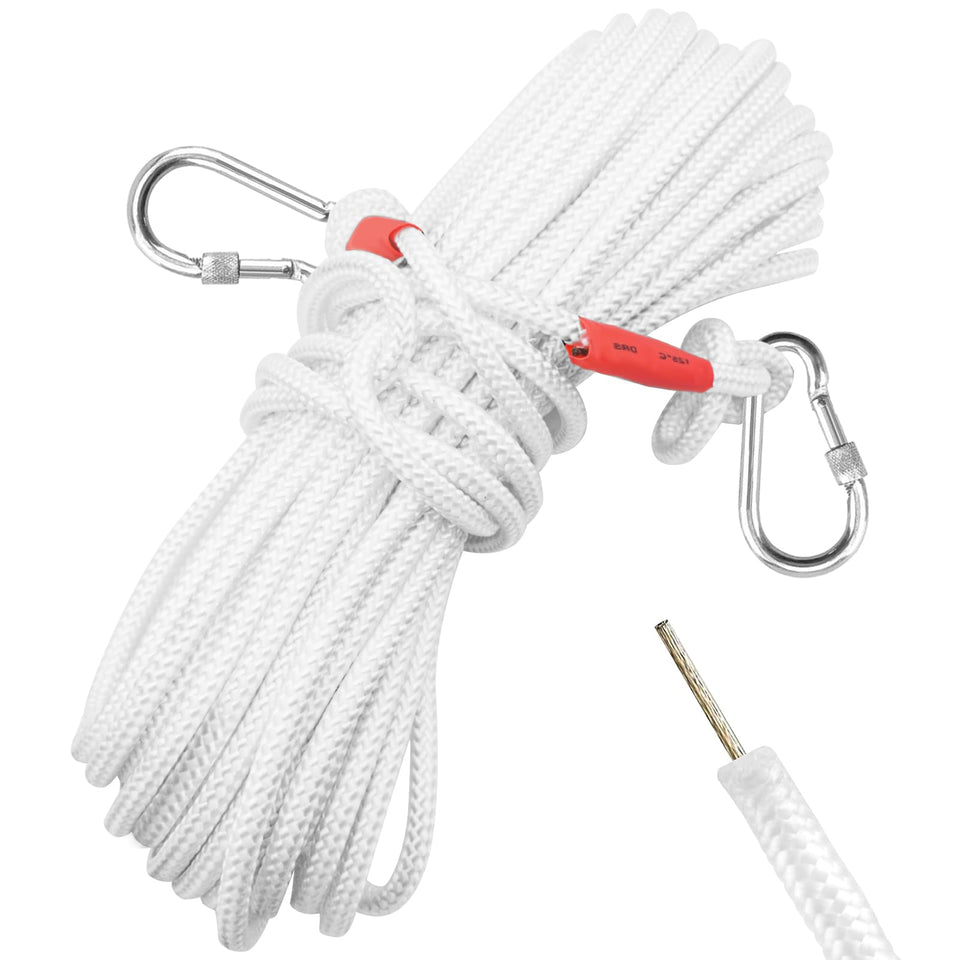 Jmlwlzx heavy-duty flag pole rope with steel core for durable flag raising.
