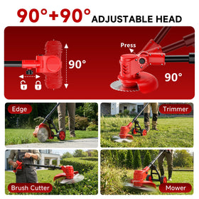 Jmmyvanee weed wacker with adjustable handle for comfortable grip