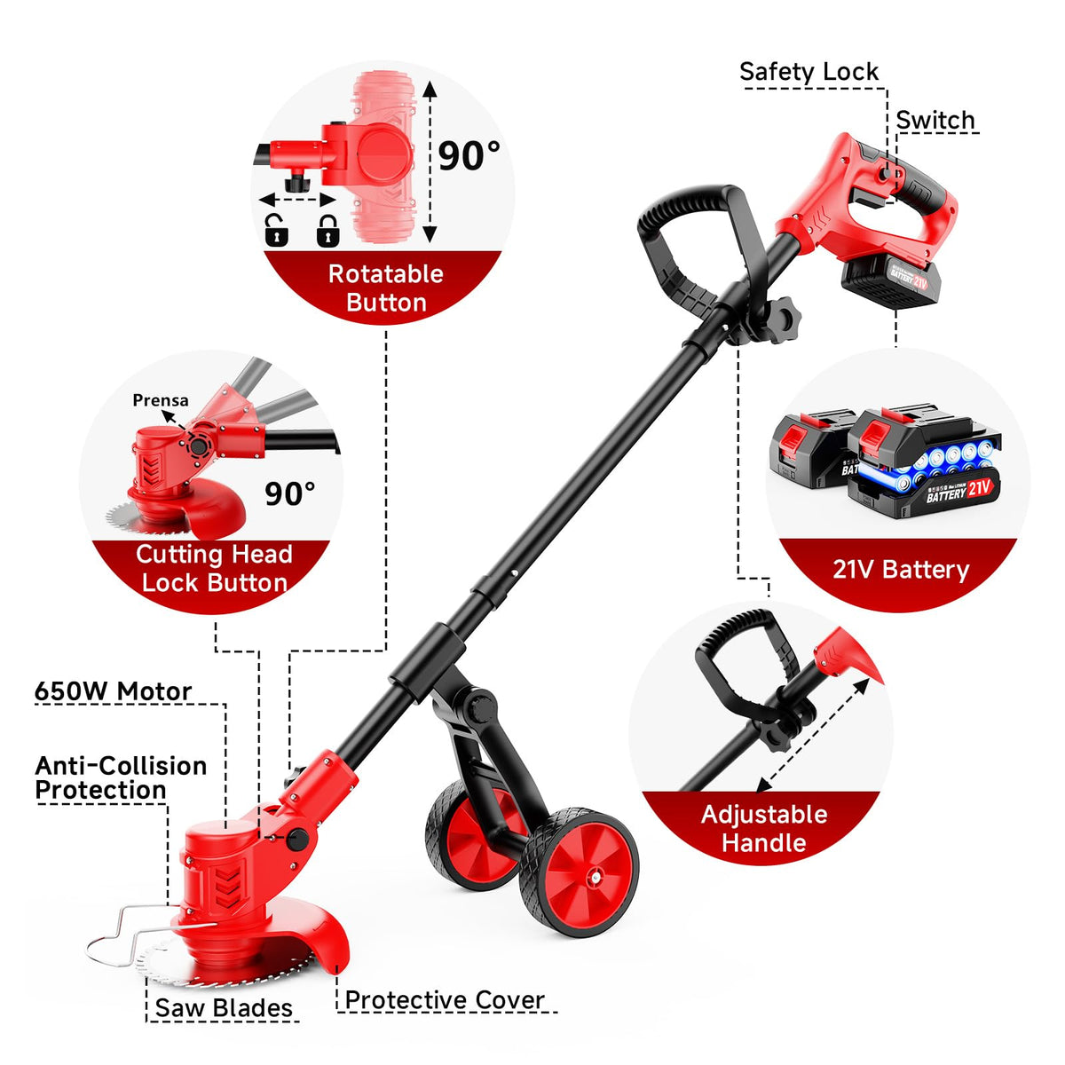 Jmmyvanee weed wacker on wheels for smooth glide during yard work