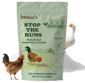 Jmxu's Chicken Gut Modulator bottle pour for gut support during dosing.