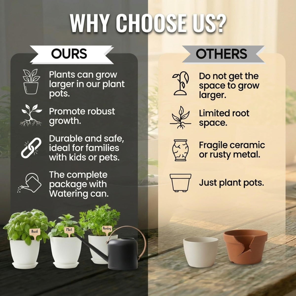 All-in-one JNGROW set with pots, watering can, and tools.