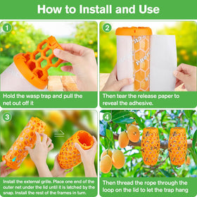 JNKNT Wasp Trap orange bird guard protects local wildlife
