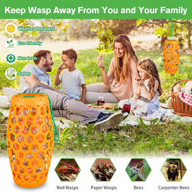 JNKNT Wasp Trap orange hanging setup with cord for outdoor use