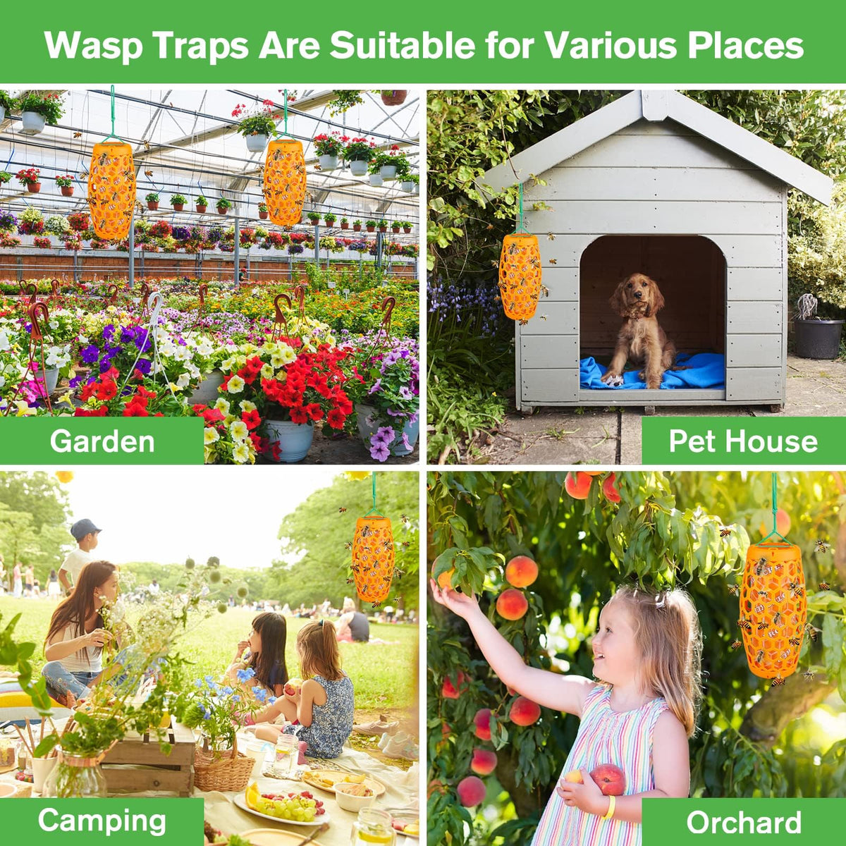 JNKNT Wasp Trap orange pack includes two traps for coverage