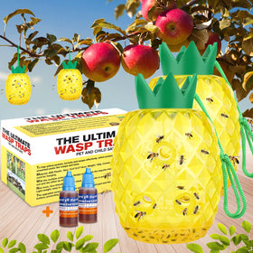 JNKNT Wasp Trap pineapple shape attracts wasps outdoors for safer outdoor spaces.