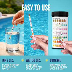 JNW Direct bromine test strip giving clear results for brominated pools.