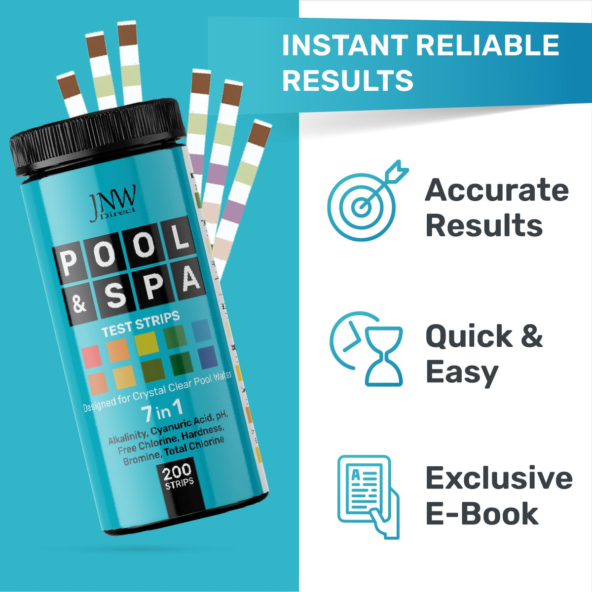 JNW Direct 7-in-1 strips after 30 seconds ready to compare