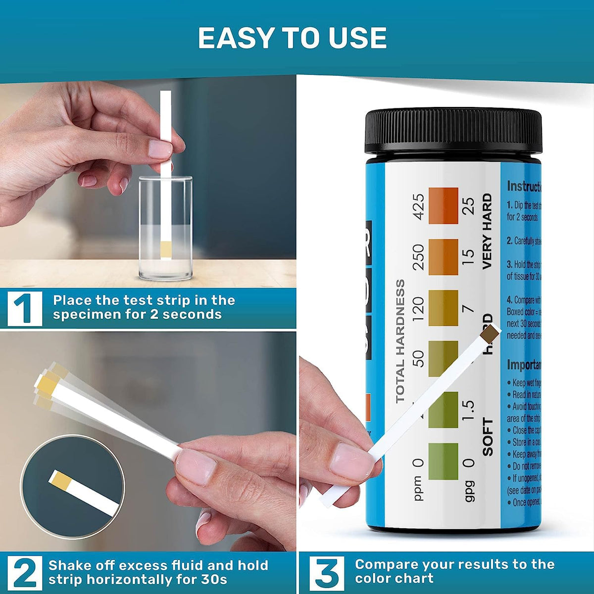 JNW Direct water-sample-in-glass reveals visible hardness levels.