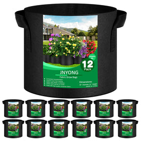 JNYONG 10-gallon thickened non-woven grow bag with handles for easy transport.