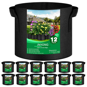 JNYONG 12-pack 5-gallon grow bag with handle for easy transport and planting.