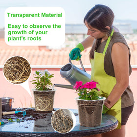 JNYONG clear nursery pot 6-inch with drainage for healthy roots and easy watering.