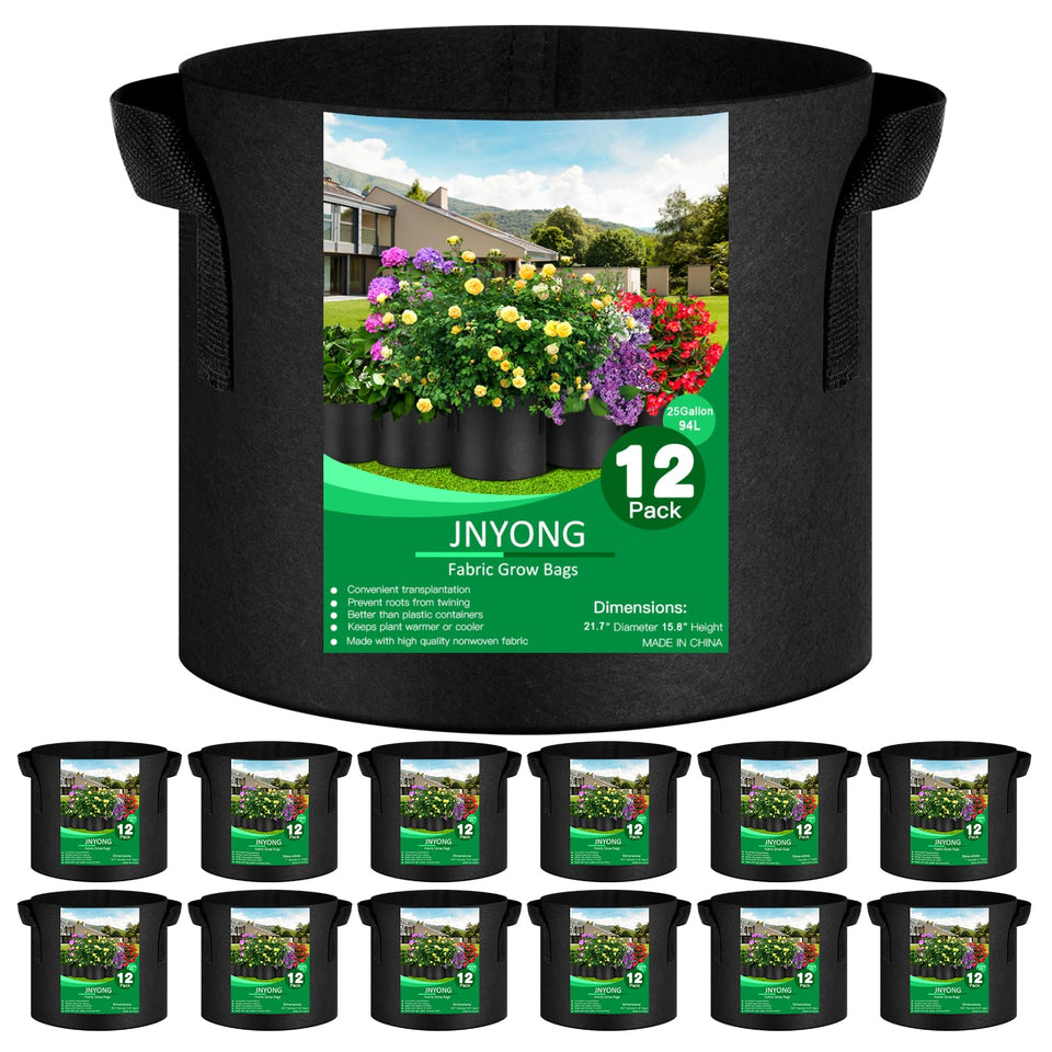 JNYONG Nyong 25-gallon grow bag with handle showing root-friendly aeration.