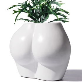 JOFAMY cute body shaped planter with drainage hole for healthy houseplants.