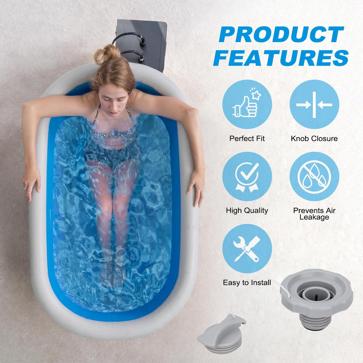 Joasinc P05767 air valve cap installed on inflatable spa