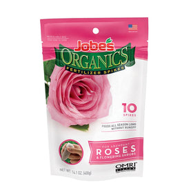 Jobes 04128 rose fertilizer spikes pack view for convenient organic feeding