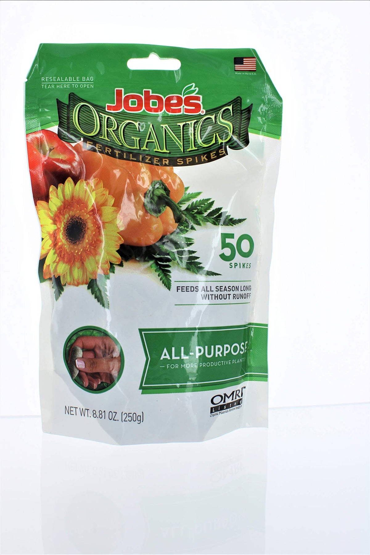 Jobes spikes placed in soil deliver steady nutrients directly to roots
